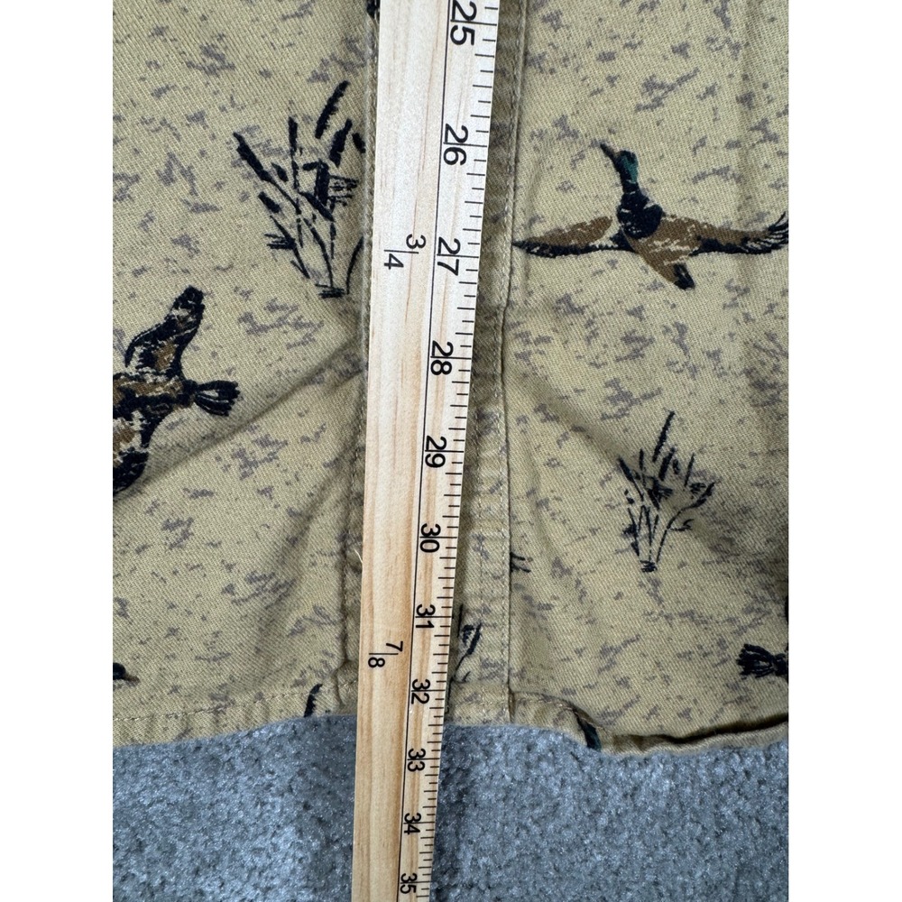 Duluth Trading Co Mens 2XL Tall Relaxed Fit Mallard Duck Print Cotton Shirt Tan - Picture 5 of 6
